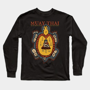 Vintage Muay Thai Sak Yant Turtle Tattoo Long Sleeve T-Shirt